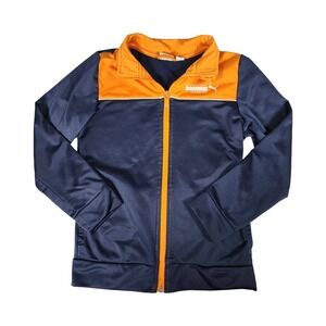 Kids Puma Track Jacket‎ Blue Orange Zip Up Long Sleeve Activewear Size 7